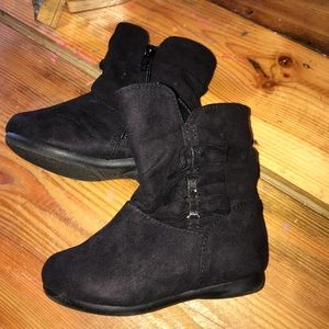 Black suede boots